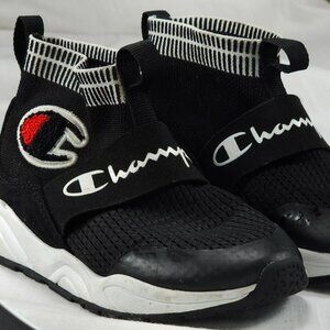 Champion Rally Pro Shoes Kids Size 10T Black Slip On Unisex Very Good Condition